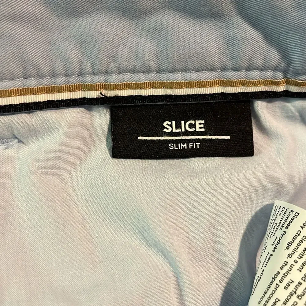 BOSS Slice Stretch Cotton Shorts in Light Blue Slim Fit 10” inseam Size 38/EU54 - Picture 8 of 10